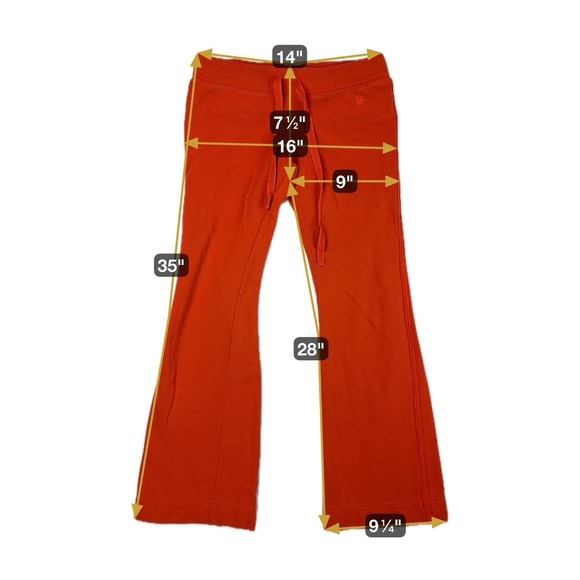 SO Wear It Declare It Orange Flare Sweatpants Small Y2K Drawstring Cotton Blend - Picture 14 of 14
